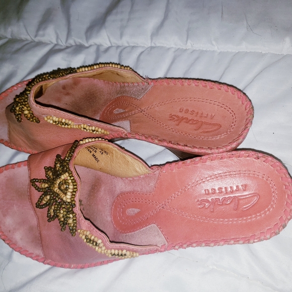 Clark's vintage 7.5 medium womens heels slides - Picture 6 of 8